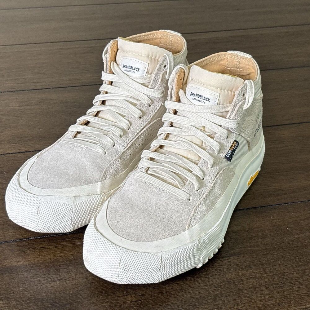 BRANDBLACK Capo Cordura Hi Top Womens 7.5 Off-white Vibram Sole Mid Sneaker